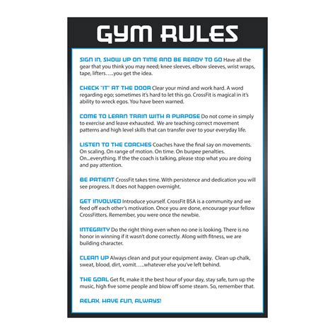 Gym Rules Board Signsrx