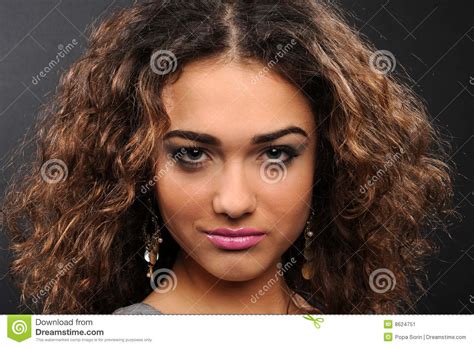 Beautiful Model With Curly Hair Stock Image Image Of Elegance Curly