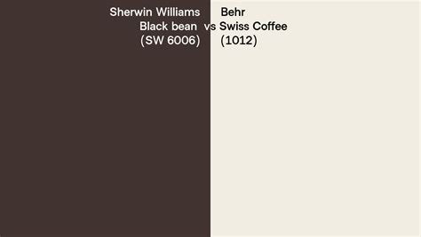 Sherwin Williams Black Bean Sw 6006 Vs Behr Swiss Coffee 1012 Side