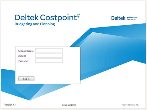 Log On To Deltek Costpoint Budgeting And Planning