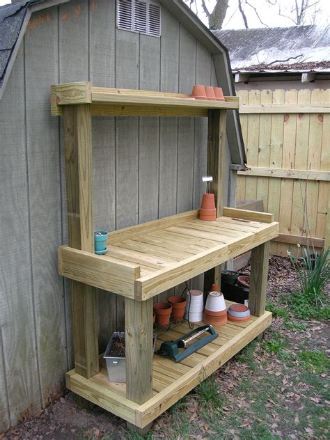 Information Potting Shed Bench Plans In 2020 Outdoor Potting Bench