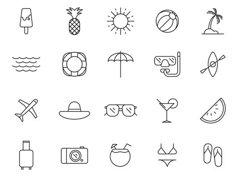 20 Summer Vector Icons On Behance