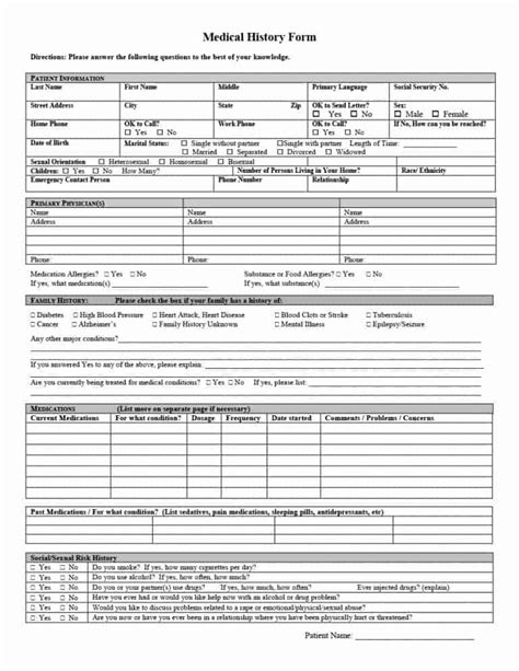 Medical History Form In Spanish Pdf Resume Examples