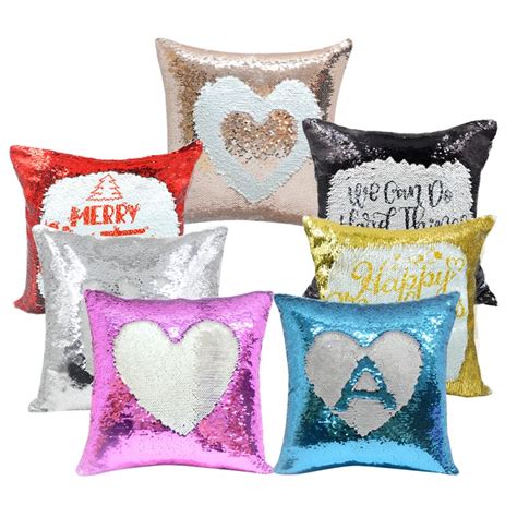 Sublimation Blanks Pillow Case Rose Gold Sequin Cushion Covers