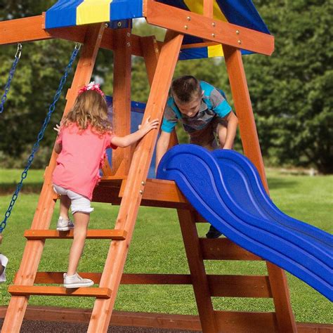 Wood Swing Set Kids Backyard Discovery Playground Slide