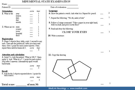 Folstein Mini Mental State Examination Mmse Images