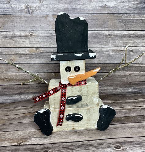 Snowman Wood Blocks | Snowman wood blocks, Frosty the snowmen, Wood blocks