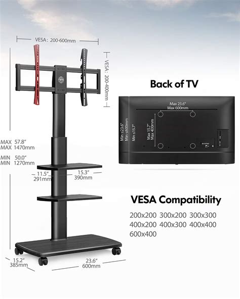 Buy FITUEYES TV Cart Mobile TV Stand Trolley For Up To 65 TV Swivel