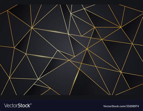 Black And Gold Abstract Low Poly Background Vector Image