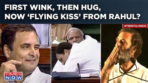 Rahul Gandhis Lok Sabha ‘flying Kiss Reminds Of 2018 Wink Modi Hug Smriti Irani Slams