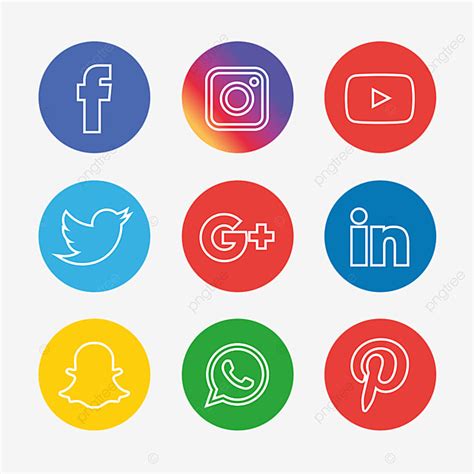 Set Social Media Vector Png Images Social Media Icons Set Social