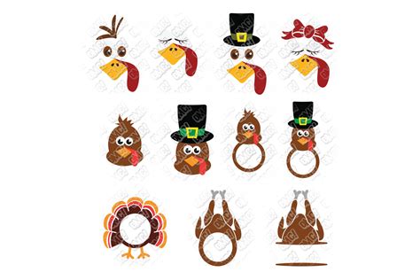Turkey SVG Monogram Thanksgiving in SVG, DXF, PNG, EPS, JPEG (122732
