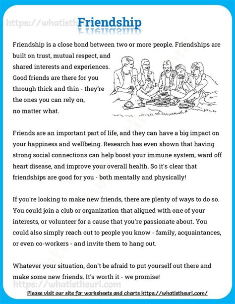 Friendship A Reading Comprehension For Grade 5 Your Home Teacher