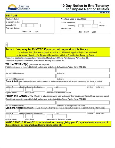 Section 21 Notice To Quit Template Free Printable Templates