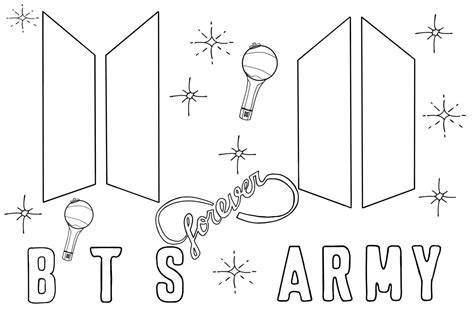 Bts Army Logo Coloring Page In 2022 Bts Army Logo Bts Drawings