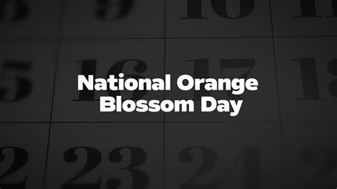 national orange blossom day list of national days