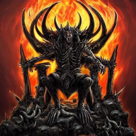 Demon Lord On His Throne Of Horns Bones And Thorns Stable Diffusion