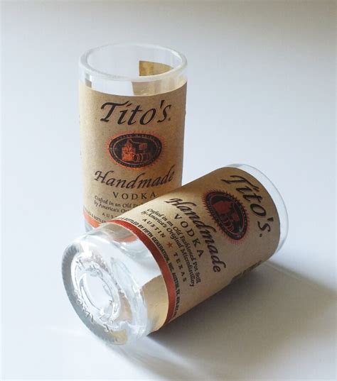 tito s handmade vodka mini bottle shot glass 50ml etsy