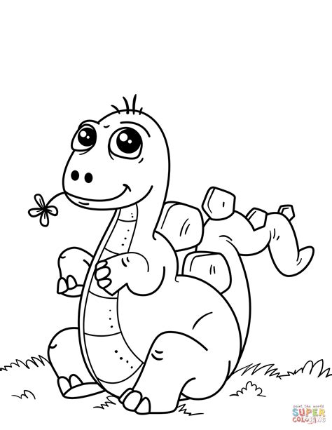 19 Simple Cute Dinosaur Coloring Pages