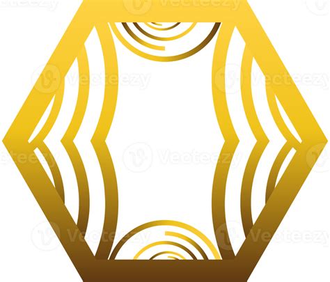 Gold Hexagonal Ornament 28041340 Png