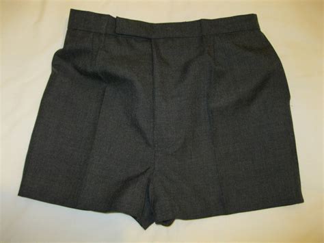 Classic 1970s Style Glengarnock Charcoal Grey School Shorts W36 2