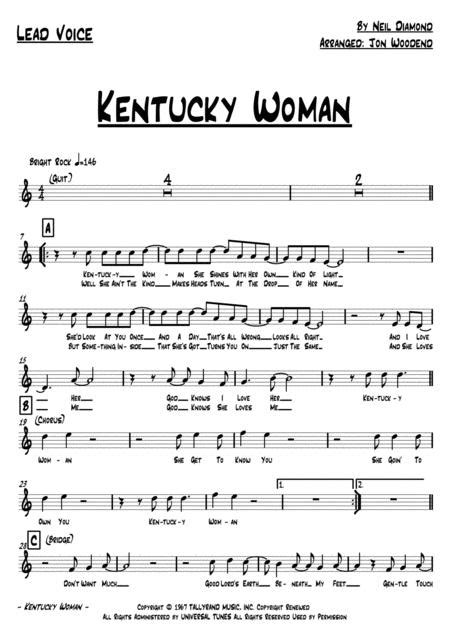 Kentucky Woman By Neil Diamond Digital Sheet Music For Score And Parts Download And Print A0