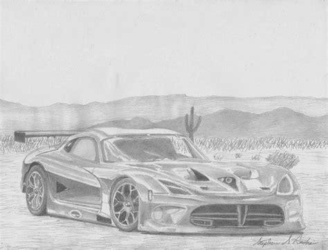 2013 Dodge Viper Gts R Sports Car Art Print Drawing By Stephen Rooks