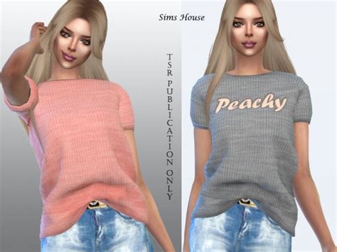 Womens T Shirt Tucked In Front Base Colors By Sims House At Tsr Sims 4 Updates