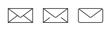Kumpulan Ikon Amplop Kerangka Ikon Email Simbol Email Set Amplop