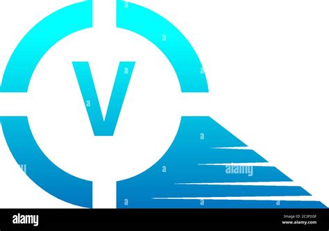 Circle V Logo Letter Design Concept In Gradient Colors Illustration