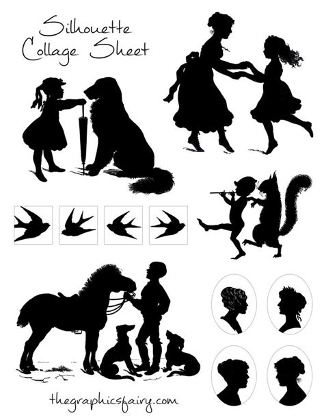 Silhouette Collage Sheet The Graphics Fairy