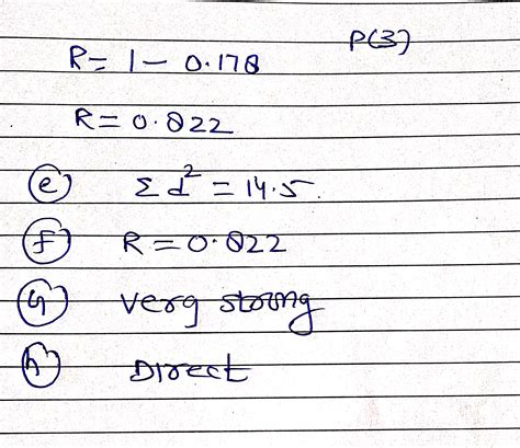 [Solved] For A-D solution for the problem on Spearman Rank Correlation