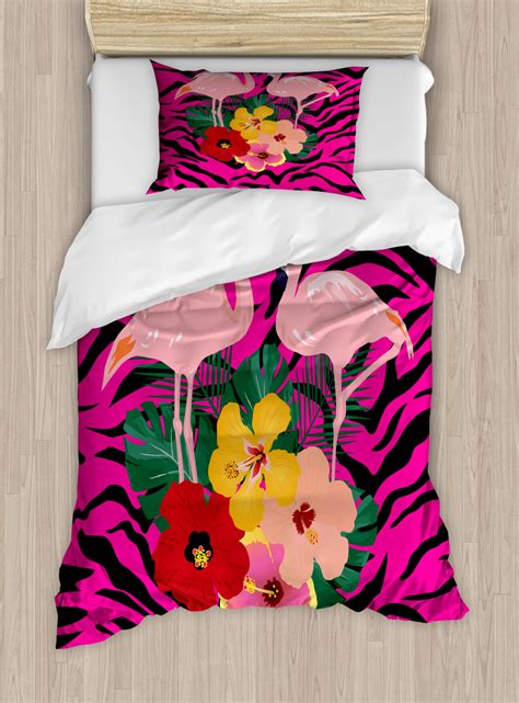 Pink Zebra Duvet Cover Set Twin Queen King Sizes With Pillow Shams Bedding Ebay