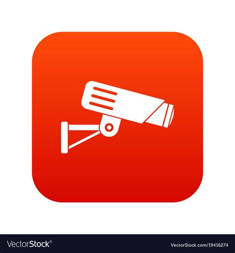 Security Camera Icon Digital Red Royalty Free Vector Image