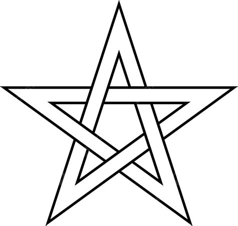 Magical Faith Symbol Pentagram In White With Black Outline Vector