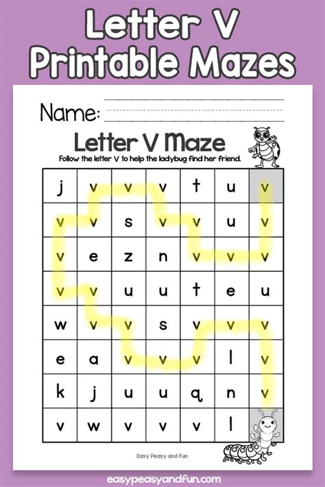 Letter V Mazes Easy Peasy And Fun Membership