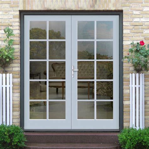 Double Leaf Door With Tempered Glass For Exterior Garden