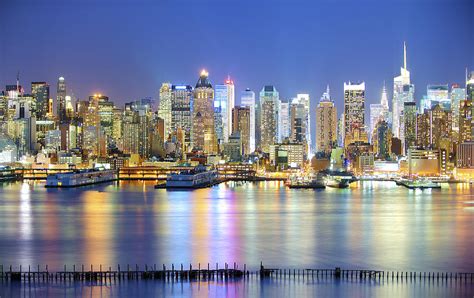 New York City Skyline At Night Photograph By Tony Shi Photography