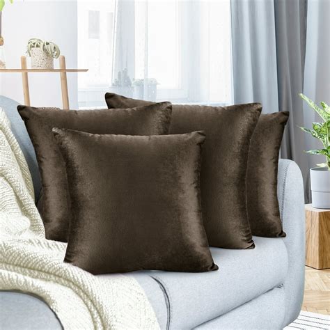 Pack Of 4 Velvet Throw Pillow Covers Decorative Soft Square Cushion