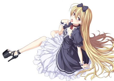 Wallpaper Anime Girl Loli Black Dress Blonde