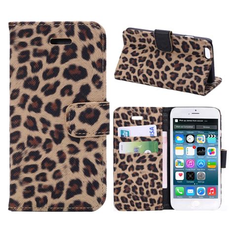 Sexy Leopard Print Leather Wallet Flip Stand Cover For Iphone 6 6s Case