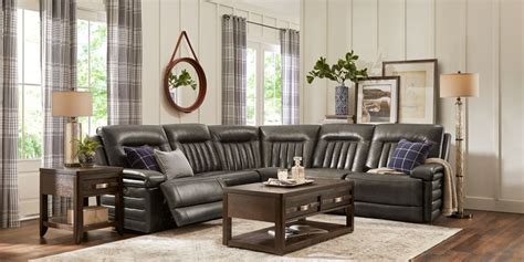 Charcoal Leather Couch Living Room Odditieszone
