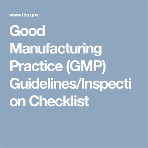 Gmp Guidelinesinspection Checklist For Cosmetics Good Manufacturing