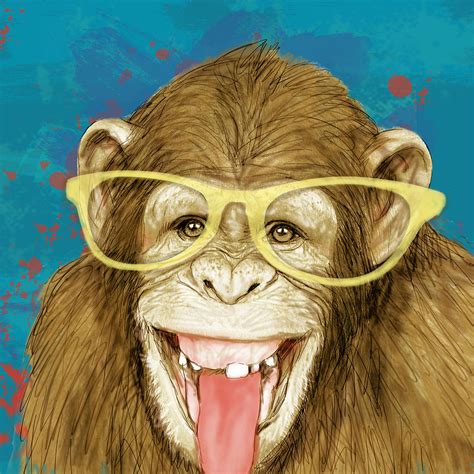Monkey Stylised Drawing Art Poster Drawing By Kim Wang Pixels