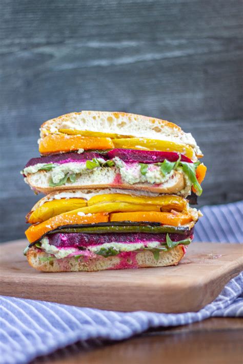 Rainbow Roasted Vegetable Sandwich Thekittchen