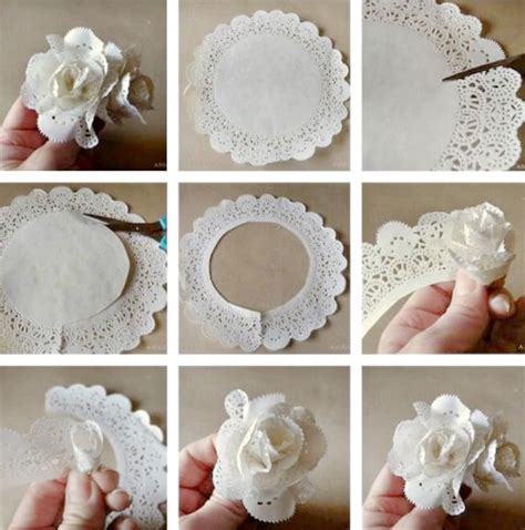 Paper Doily Flowers Diy How To Make Video Tutorial Paper Doily Crafts