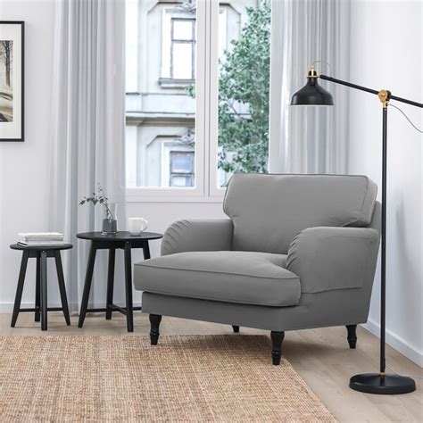 Handmade, custom armchair covers that come with a 3 year guarantee and your choice from 70+ fabrics. STOCKSUND Armchair - Ljungen medium grey, black/wood - IKEA