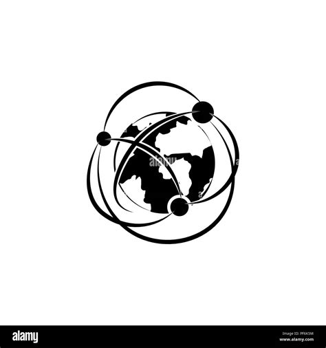 Network Icon Globalization Icon Black On White Background Stock Vector