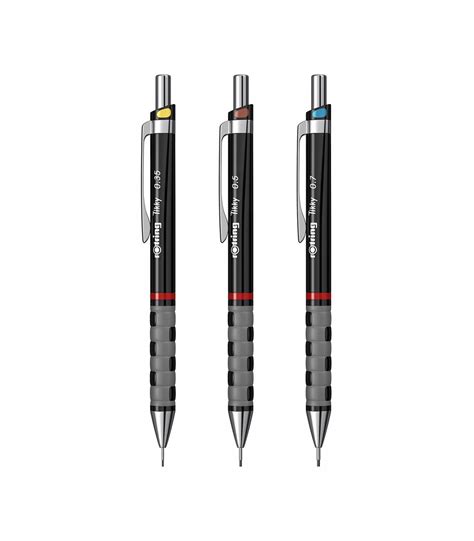 Rotring Tikky Mechanical Pencil Set Of 3 Black Barrel Hb 03505