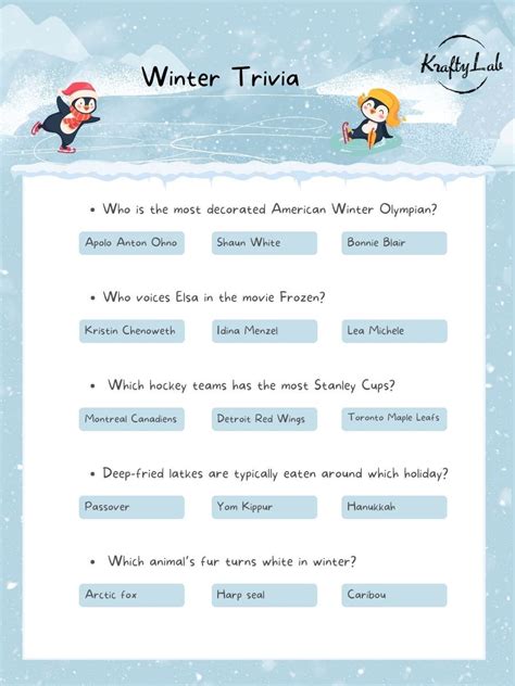 30 Fun Winter Trivia Questions And Answers For Work